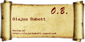 Olajos Babett névjegykártya